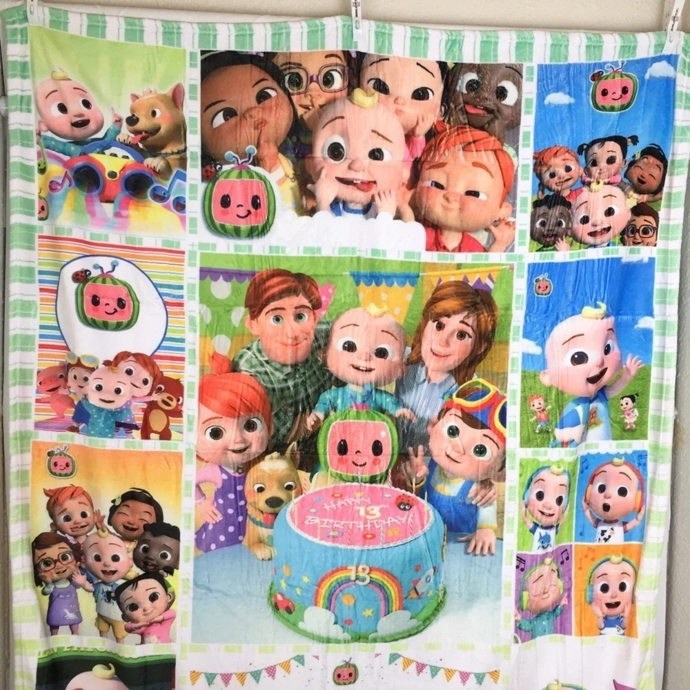 CoComelon Plush Fleece Throw Blanket Happy Birthday Graphic